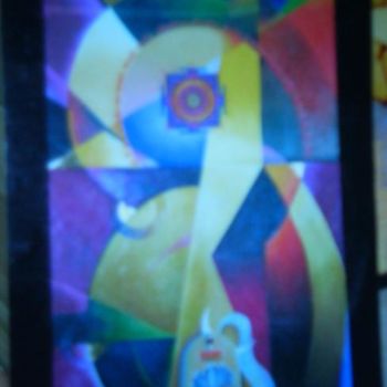 Картина под названием "shiva in abstract f…" - Alka Sagar, Подлинное произведение искусства