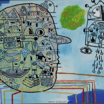 Pintura intitulada "Visual Brain" por Tinnakorn, Obras de arte originais