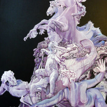 Peinture intitulée "Le triomphe du bonh…" par Tino Cintas, Œuvre d'art originale, Pastel Monté sur Châssis en bois