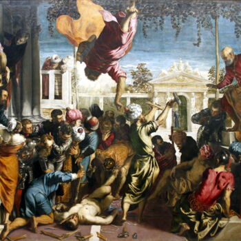 Malarstwo zatytułowany „Miracle de l'esclave” autorstwa Tintoretto, Oryginalna praca, Olej