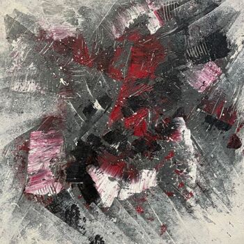 绘画 标题为“Abstract black red…” 由Tiny De Bruin, 原创艺术品, 丙烯