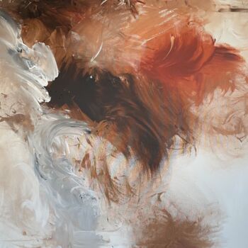 Картина под названием "Burned Sienna says…" - Tiny De Bruin, Подлинное произведение искусства, Акрил Установлен на Деревянна…