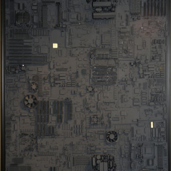 "Darkside" başlıklı Heykel Tinypolis tarafından, Orijinal sanat, Metaller Ahşap panel üzerine monte edilmiş