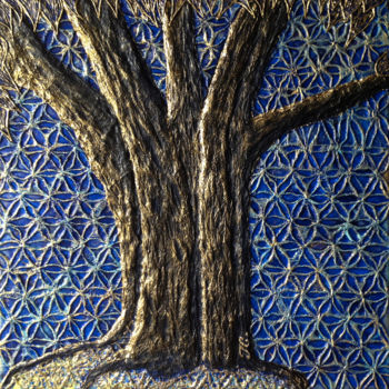 Peinture intitulée "Blue tree of life" par Tiphanie Canada, Œuvre d'art originale, Acrylique