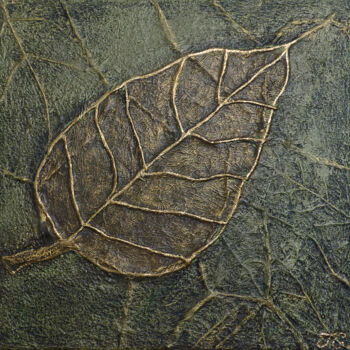 Malarstwo zatytułowany „Golden Leaf” autorstwa Tiphanie Canada, Oryginalna praca, Akryl