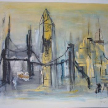 Pittura intitolato "Bridge and Trouble…" da Thierry Noiret, Opera d'arte originale