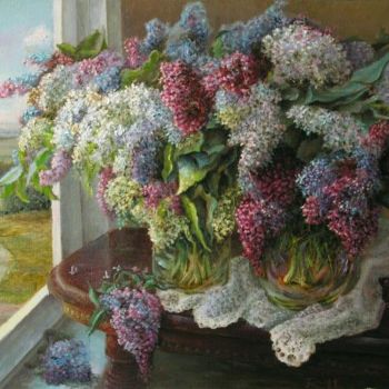 Painting titled "lilac" by Tishin In Gallerix Ru, Original Artwork