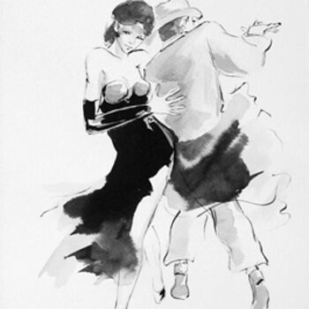 Drawing titled "Tango argentino" by Aleks Tishyn, Original Artwork