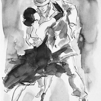 Dessin intitulée "Tango argentino" par Aleks Tishyn, Œuvre d'art originale