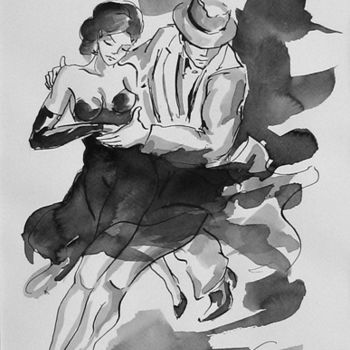 Dessin intitulée "Tango argentino" par Aleks Tishyn, Œuvre d'art originale