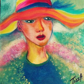 Pintura intitulada "Fleur asiatique" por Tissa, Obras de arte originais, Acrílico