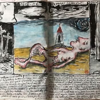 Zeichnungen mit dem Titel "Résurgence : l’atte…" von Titi Montana, Original-Kunstwerk, Acryl