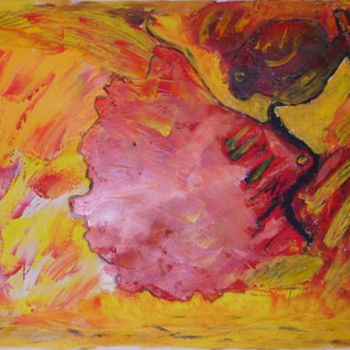 Pittura intitolato "Couleur de feu" da Martine Villani, Opera d'arte originale