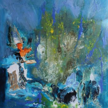 Pintura intitulada "Bleue passion" por Martine Villani, Obras de arte originais
