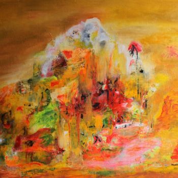 Painting titled "La citadelle du cen…" by Martine Villani, Original Artwork, Acrylic