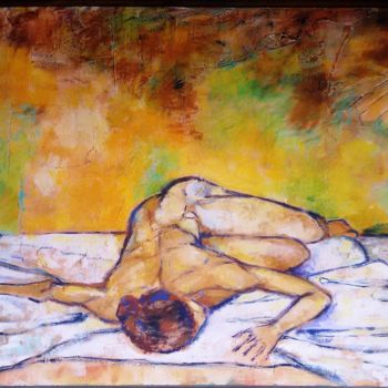 Painting titled "desnudo  recostado" by Titino Morzone, Original Artwork, Acrylic