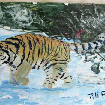 Peinture intitulée "Siberian Tiger" par Titi Paun, Œuvre d'art originale
