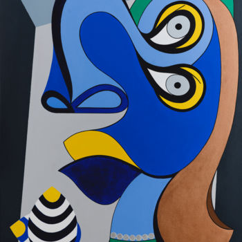 Peinture intitulée "LADY BLUE" par Tito, Œuvre d'art originale, Acrylique