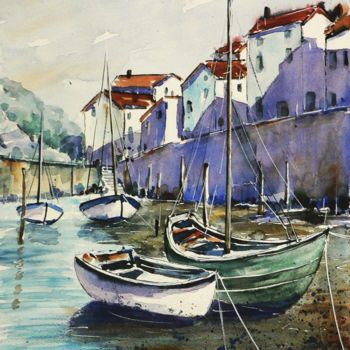 Pintura titulada "Bassa marea 2" por Tito Fornasiero, Obra de arte original, Acuarela