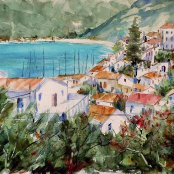 Painting titled "Valun - Isola di Cr…" by Tito Fornasiero, Original Artwork, Watercolor
