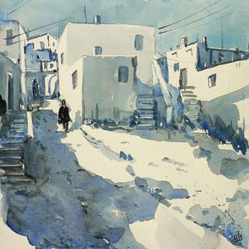 Painting titled "Luce mediterranea" by Tito Fornasiero, Original Artwork, Watercolor