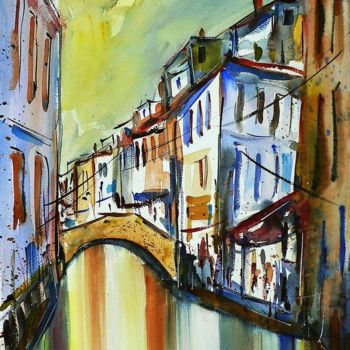 Painting titled "Venezia 3" by Tito Fornasiero, Original Artwork, Watercolor