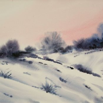 Painting titled "Inverno 10" by Tito Fornasiero, Original Artwork, Watercolor