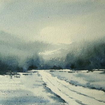 Painting titled "Inverno #17" by Tito Fornasiero, Original Artwork, Watercolor