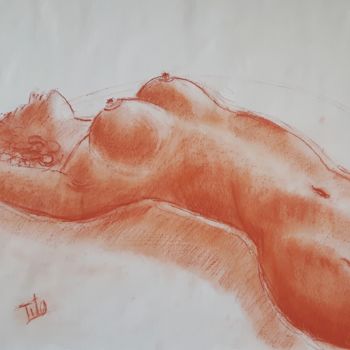 Рисунок под названием "Nudo #23" - Tito Fornasiero, Подлинное произведение искусства