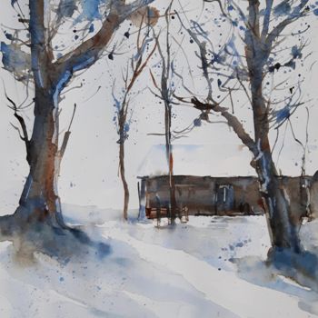 Pittura intitolato "Inverno #27" da Tito Fornasiero, Opera d'arte originale, Acquarello