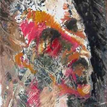 Painting titled "scream" by Titos Kontou, Original Artwork, Oil