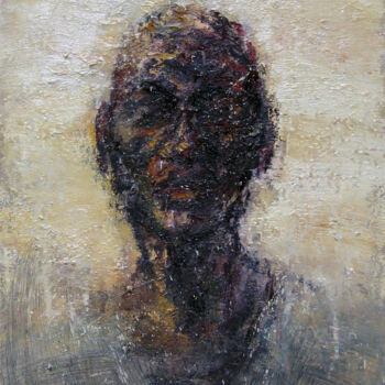 Painting titled "Homme africain" by Titos Kontou, Original Artwork, Oil