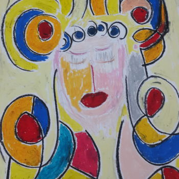 Peinture intitulée "Woman" par Titou M, Œuvre d'art originale, Pastel