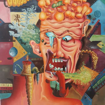 Pintura titulada "Psichiatra OGM" por Titti Milos, Obra de arte original, Oleo