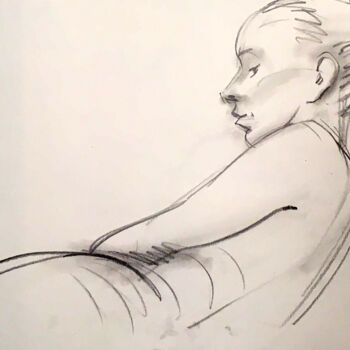 Zeichnungen mit dem Titel "Weiblicher Akt, Zei…" von Sergej Luzewitsch, Original-Kunstwerk, Kohle