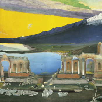 Картина под названием "Ruins of the Greek…" - Tivadar Csontváry Kosztka, Подлинное произведение искусства, Масло
