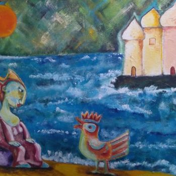 Pintura titulada "la sirena e il re" por Tiziana Salvi, Obra de arte original