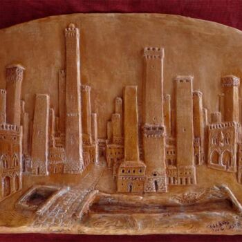 "Bologna Medioevale…" başlıklı Tablo Tiziano Vincenzi tarafından, Orijinal sanat, Petrol