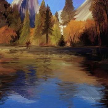 Digital Arts titled "Autumn at Half Dome" by Tammy Sheppard, Original Artwork
