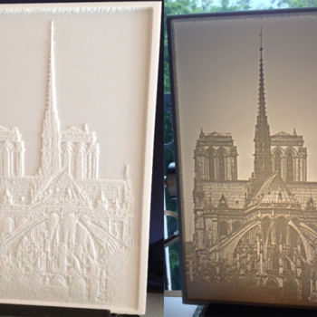 Scultura intitolato "Notre Dame de Paris" da Tayeb Keraoun, Opera d'arte originale