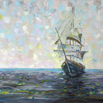 Картина под названием "Sea wanderer" - Tetiana Kushnirova, Подлинное произведение искусства, Масло