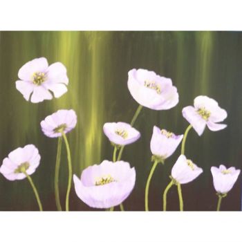 Malerei mit dem Titel "Morning Flowers" von Tatyana Leksikova, Original-Kunstwerk, Öl