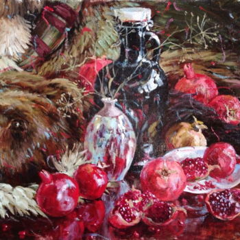 Painting titled "Bear and grenades" by Olga Sedykh, Original Artwork, Oil