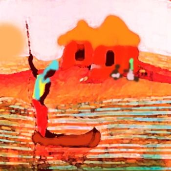 Arte digital titulada "Pecheur en Casamance" por Ddtmoin, Obra de arte original