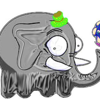 Digitale Kunst mit dem Titel "Barie l'elephante" von Ddtmoin, Original-Kunstwerk
