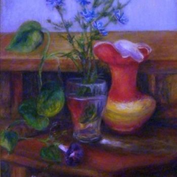 Картина под названием "Машкины цветочки" - Tania Nikolich, Подлинное произведение искусства, Масло