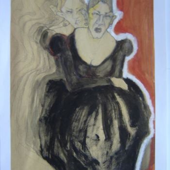 Painting titled "little black dress" by T'Nova, Original Artwork, Oil