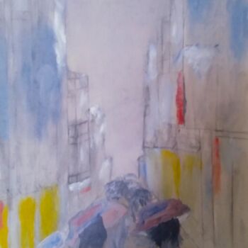 Картина под названием "Дождь" - Татьяна Небыкова, Подлинное произведение искусства, Масло