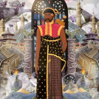 Collages intitulée "Silk Rodeo" par Toby Leon, Œuvre d'art originale, Collages
