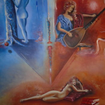 Painting titled "Trinité" by Chelo, Original Artwork, Oil